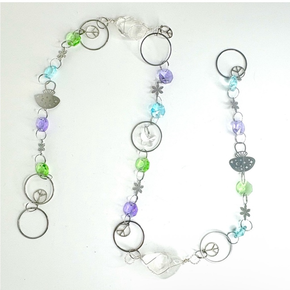 Handmade One of a Kind Crystal Gemstone Wall Hanging Crystal Quartz